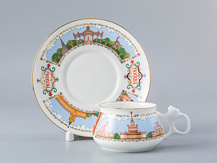 Чашка с блюдцем кофейная 180 мл.,  форма Билибина, рисунок Павильоны ВДНХ арт. 81.24413.00.1