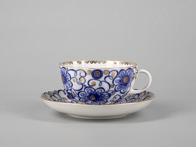 Трехпредметный комплект чайный форма Тюльпан рисунок Вьюнок 250 мл арт. 81.11210.00.1