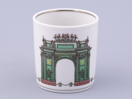 Чашка с блюдцем чайная, форма Гербовая, рисунок Серебряный город 2, арт. 81.32585.00.1, 