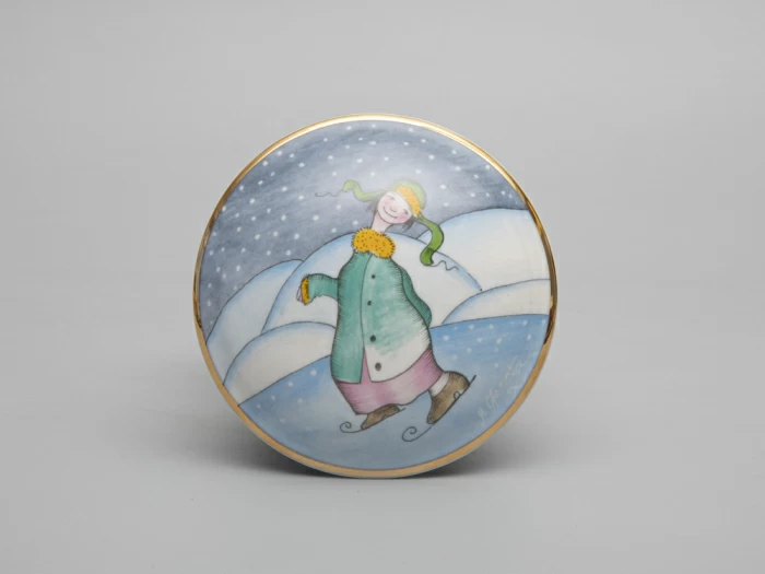 Туалетная коробочка форма Круглая рисунок Зима. Мальчик арт. 81.31062.00.1, 