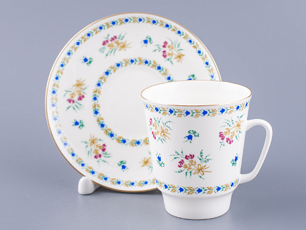 Чашка с блюдцем кофейная 165 мл.,  форма Майская,  рисунок Голубой колокольчик с отводкой арт. 81.14021.00.1