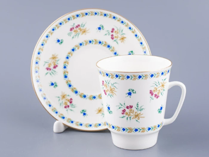 Чашка с блюдцем кофейная 165 мл.,  форма Майская,  рисунок Голубой колокольчик с отводкой арт. 81.14021.00.1, 