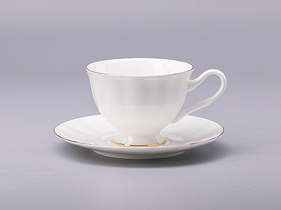 Чашка с блюдцем чайная форма Нега рисунок Золотая лента арт. 81.20571.00.1