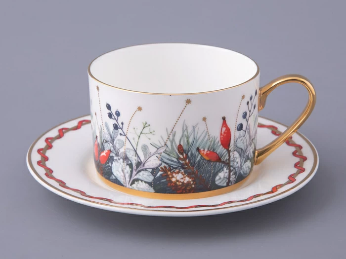 Чашка с блюдцем 250 мл форма Идиллия рисунок Календа, арт. 81.30758.00.1, 