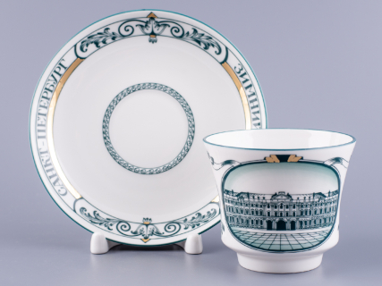 Чашка с блюдцем чайная 220 мл форма Банкетная рисунок Зимний дворец арт. 81.15309.00.1, 