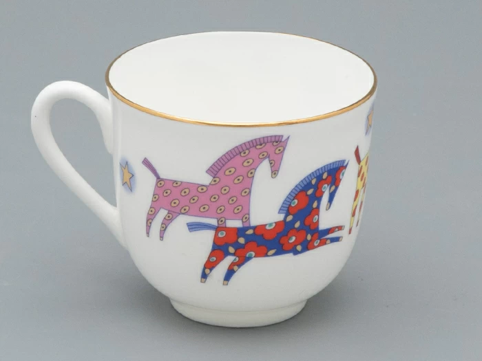 Чашка с блюдцем 180 мл.,  форма Ландыш рисунок Год лошади, арт. 81.33974.00.1, 