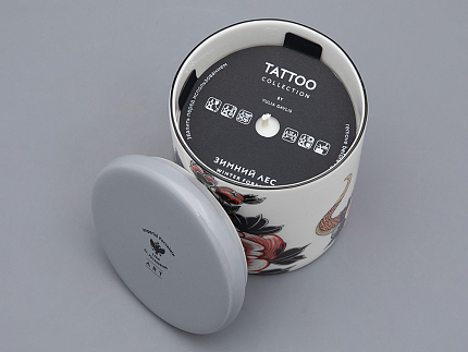 Свеча ароматическая в подарочной упаковке, форма top, рисунок Tattoo SERPENTA аромат Зимний лес, арт. 81.32803.00.1