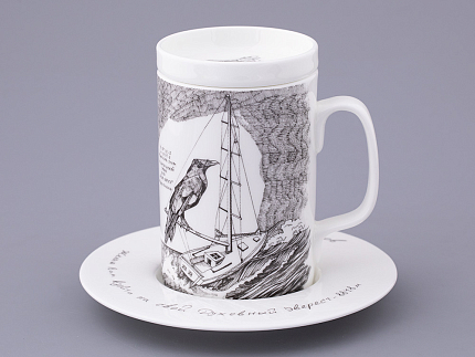 Бокал с крышкой в подарочной упаковке, форма Top. рисунок Яхта Алые паруса, арт. 81.32935.00.1