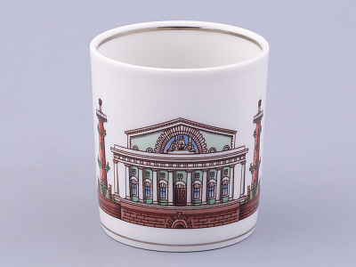 Чашка с блюдцем чайная, форма Гербовая, рисунок Серебряный город 3, арт. 81.32586.00.1