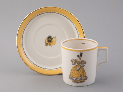 Чашка с блюдцем чайная 220 мл форма Гербовая рисунок Modes de Paris 1835 арт. 81.25416.00.1, 