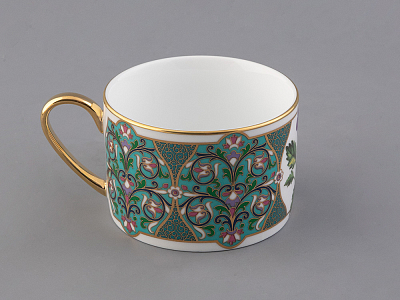 Чашка с блюдцем 250 мл в подарочной упаковке форма Соло, рисунок, Фиалка надрезанная, арт. 81.32656.00.1