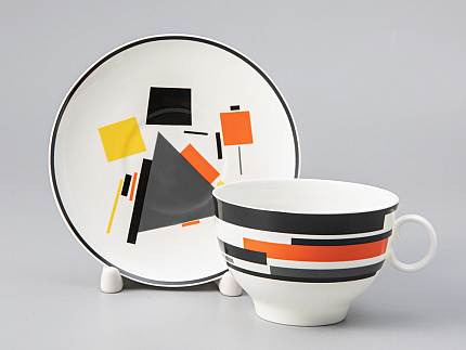 Чашка с блюдцем чайная 160 мл форма Яблочко рисунок Горизонтальное движение арт. 81.26691.00.1