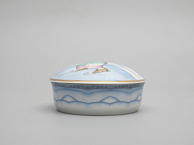 Туалетная коробочка форма Круглая рисунок Зима. Мальчик арт. 81.31062.00.1