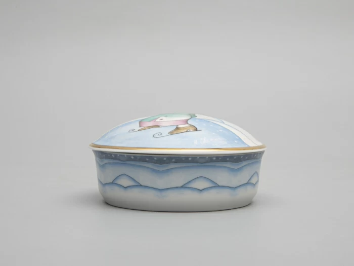 Туалетная коробочка форма Круглая рисунок Зима. Мальчик арт. 81.31062.00.1, 