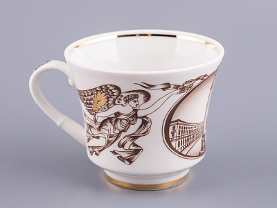 Чашка с блюдцем чайная 220 мл форма Банкетная рисунок Дворцовая площадь арт. 81.14848.00.1