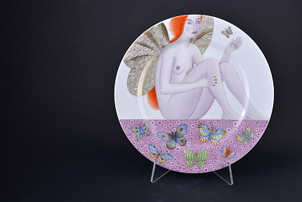 Декоративная тарелка Энтомология, на форме Mazarin 300 мм, арт 60.11600.00.5